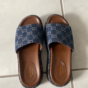 Gucci womans platform slide sandals